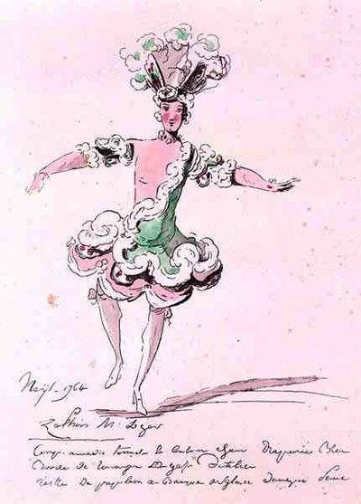 Monsieur Leger als Zephyr, in Nais, een libretto door Cahusac, gecomponeerd door Jean-Philippe Rameau door French School