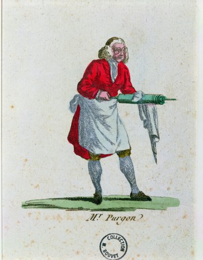 Monsieur Purgon, uit Le Malade Imaginaire door Molière (1622-73) door French School