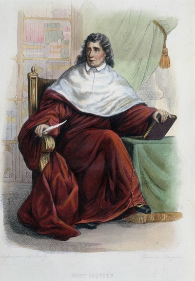 Montesquieu - in Ed. Mennechet, "Le Plutarque francais" door French School