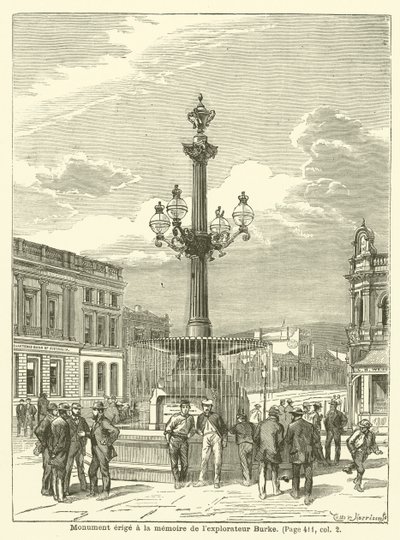 Monument ter nagedachtenis van de ontdekkingsreiziger Burke door French School