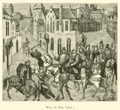 Dood van Wat Tyler (gravure) door French School
