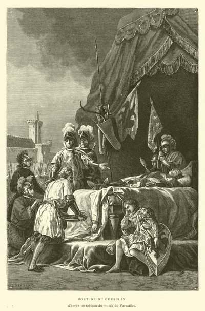 Dood van du Guesclin (gravure) door French School