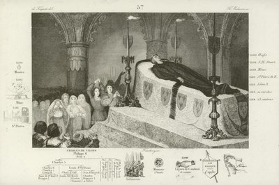 Rouw om de dood van Lodewijk XII van Frankrijk, 1515 door French School