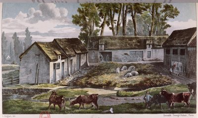 Boerderij van de heer Vandercolmes in Armbouts-Cappel (Nord) voor de verbetering van de mestput, 1867 door French School