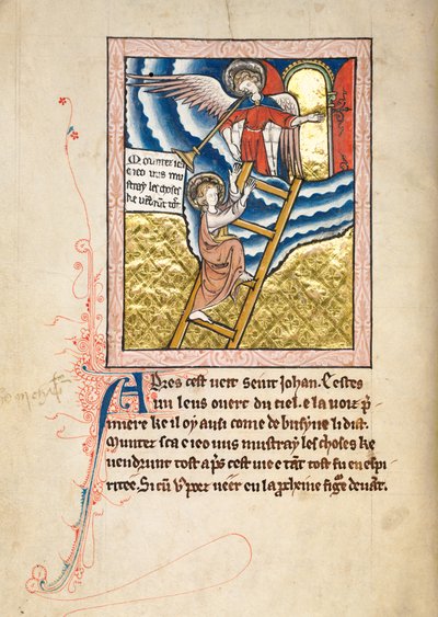 Ms65 f12v, Commentaar op de Apocalyps van St. Jan, eind 13e eeuw door French School
