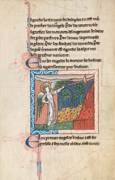 Ms65 f27v, Commentaar op de Apocalyps van St. Jan, eind 13e eeuw door French School