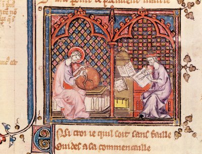 Het Woord, Schepper van de Wereld en De Auteur die zijn Boek Schrijft, uit Ovide Moralise geschreven door Chretien Legouais door French School
