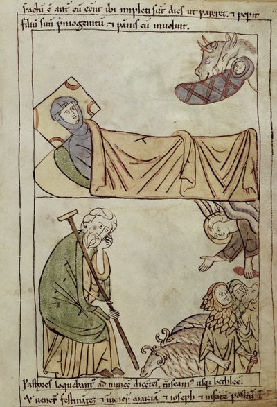 Ms 108 fol.168 De Geboorte, uit een Bijbel door French School