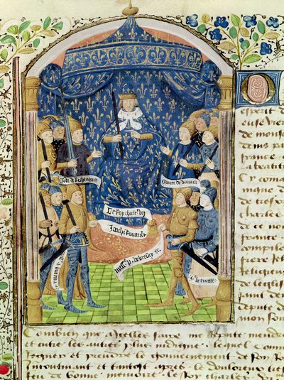 Karel VII (1403-61) omringd door zijn hof en Jeanne d