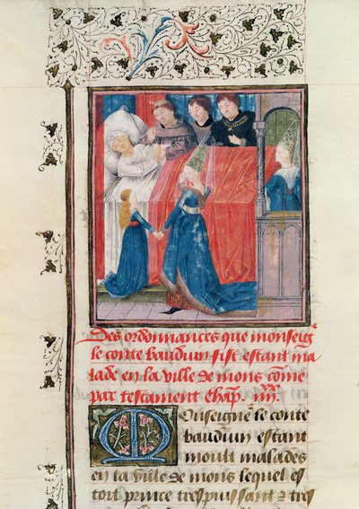 Ms 149 t.3 fol.163 Laatste Ziekte van Graaf Baldwin V van Henegouwen door French School