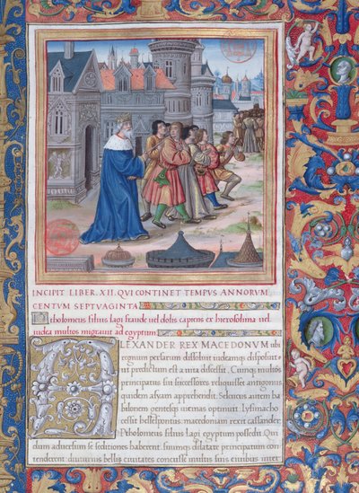 Ms. 1581 f. 228 Illustratie uit Boek XII (Van de dood van Alexander de Grote tot de dood van Judas Maccabeüs), Hoofdstuk 1 van de Oudheden van de Joden (Antiquitates Judaicae) door Flavius Josephus door French School