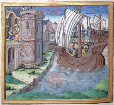 Ms. 1581 f. 326v Illustratie uit Boek XVI (Van de voltooiing van de Tempel door Herodes tot de dood van Alexander en Aristobulus), Hoofdstuk 1 van de Oudheden van de Joden (Antiquitates Judaicae) door door French School