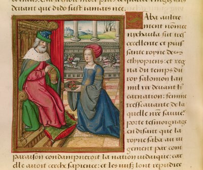 Ms 17 De koningin van Sheba, uit Vie des Femmes Celebres, ca.1505 door French School