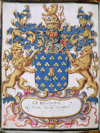 Ms 2151, fol.lv Wapen van Michel Eyquem de Montaigne (1533-92) door French School