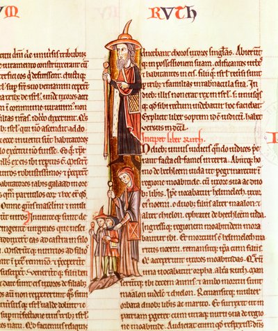 Ms 21 fol.97 Ruth en Boaz, uit een Bijbel door French School