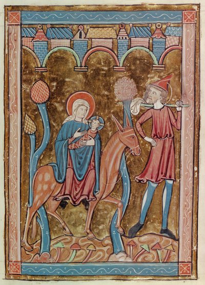 Ms 3016 fol.12 De Vlucht naar Egypte, uit Psautier a lUsage de Paris door French School