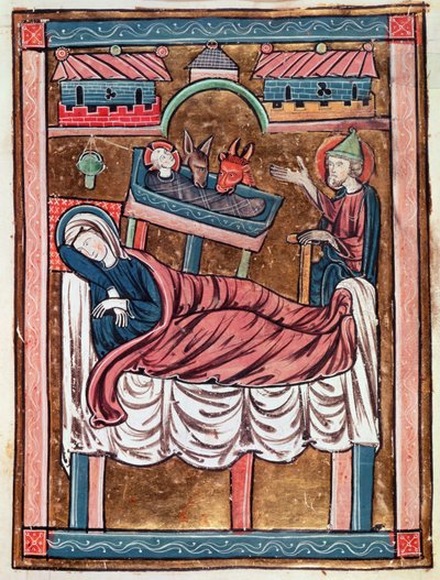 Ms 3016 fol.8 De Geboorte, uit Psautier a lUsage de Paris door French School