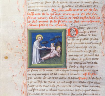 Ms 313 Schepping van Eva, uit de Bijbel des Grands Augustins, 1494 door French School