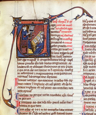Meester van canoniek recht en zijn leerlingen, uit Apparatus in Quinque Libros Decretalium door paus Innocentius IV (gest. 1254) door French School