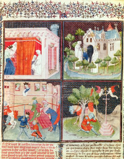 Het verhaal van Lancelot en de zoektocht naar de Heilige Graal, uit het Livre de Messire Lancelot du Lac door French School