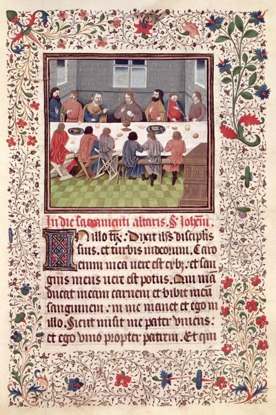 Ms 370 fol.184 Het Laatste Avondmaal door French School