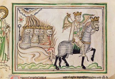 Ms 422 f.33v Val van de ster van Satan door French School