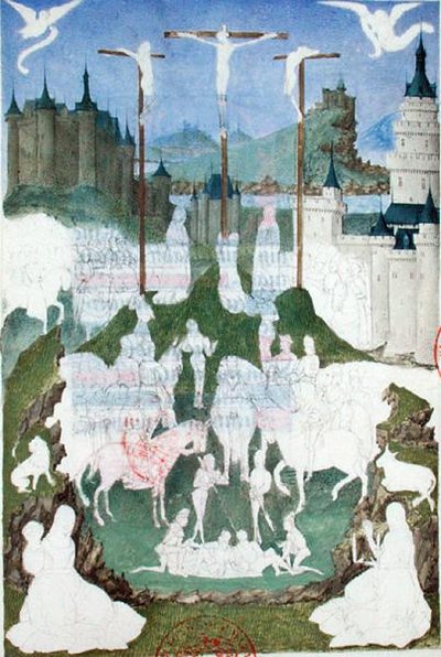 Ms 473 De Kruisiging of Golgotha, onvoltooide miniatuur uit de 