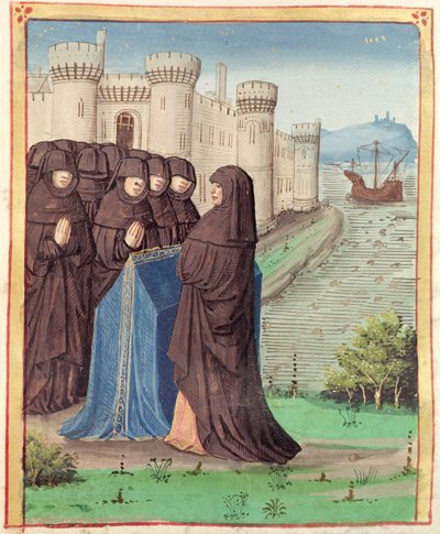 De begrafenis van Dido, uit De Aeneis van Vergilius met een commentaar van Servius, 1469 door French School