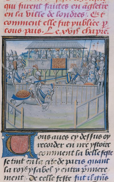 Ms 5190 f.88 Een Toernooi in Londen: Steekspel, uit Froissarts Kronieken door French School