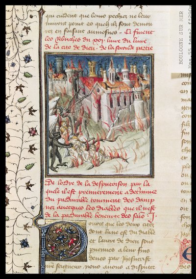 De hel, uit De Civitate Dei door St. Augustinus van Hippo, vertaald door Raoul de Presles door French School