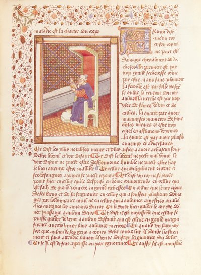 Ms 614 Pagina uit Les Dits Moraux des Philosophes door French School