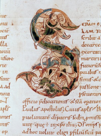 Ms 67 fol.195 Geïllustreerde initiaal 