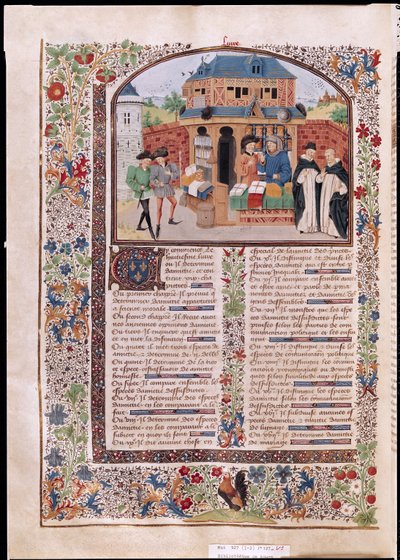 Ms 927 Fol.127v De Drie Soorten Vriendschap, uit Ethiek, Politiek en Economie door Aristoteles (384-322 v.Chr.) door French School