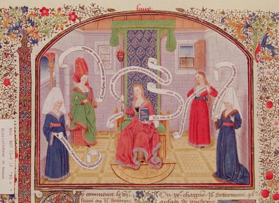 Ms 927 Fol.93v De Theorie van Intellectuele Deugden, uit Ethiek, Politiek en Economie door Aristoteles (384-322 v.Chr.) door French School