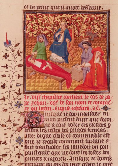 Ms Fr.226 fol.253v. Paus Johannes XII straft zijn vijanden na zijn terugkeer naar Rome in 964 door French School