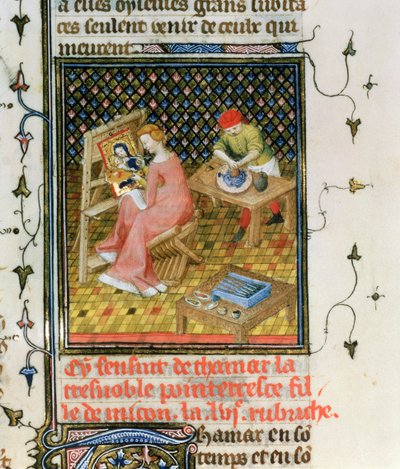 Ms Fr 12420 fol.86r Het Verhaal van Thamyris, uit `De Claris Mulieribus, uit de Werken van Giovanni Boccaccio door French School