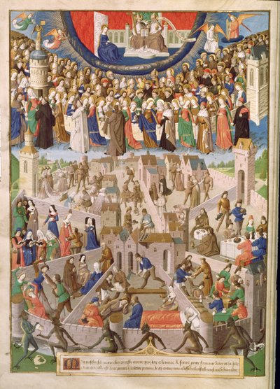 De Stad van God, uit een vertaling van de werken van St. Augustinus door Raoul de Presles, c.1469-73 door French School