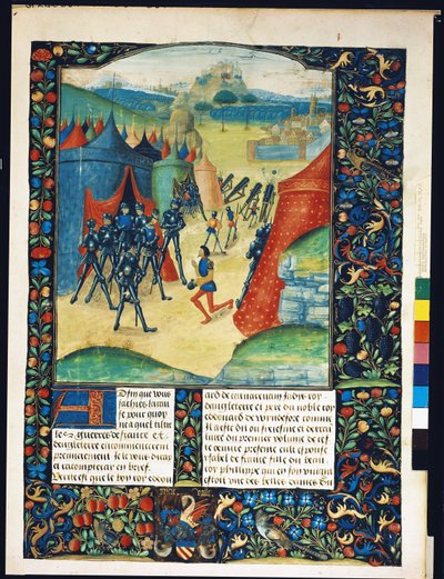 Het kamp van Edward IV, uit Anciennes Chroniques d