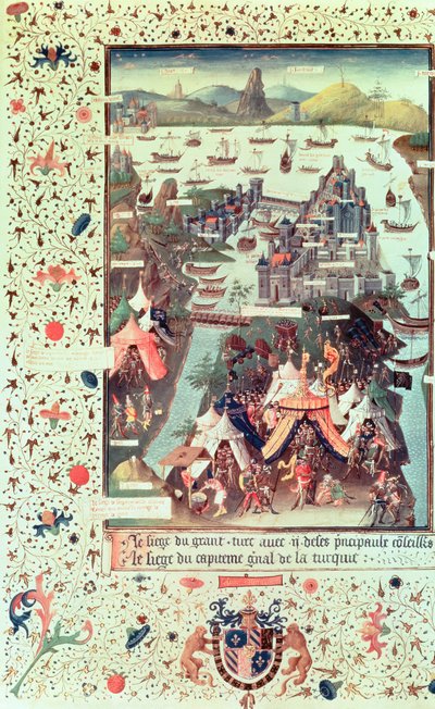 Het Beleg van Constantinopel in 1453, uit Le Voyage d