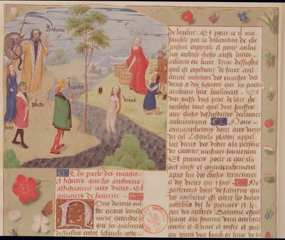 Olympus met Saturnus, Pluto, Juno, Venus, Jupiter en Cybele, uit Livre des Eschecs D