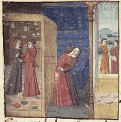 Kussen, uit Les Cent Nouvelles Nouvelles, 1462 door French School