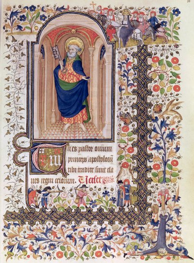 Ms Lat 156b Fol.167 St. Petrus, uit de Getijden van Marguerite d