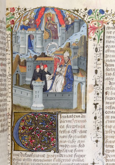 Jeruzalem en Babylon, uit La Cite de Dieu door St. Augustinus door French School