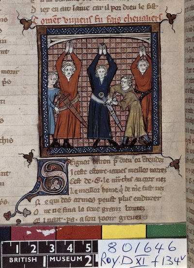 Ms Roy 20 D XI fol.134v Vivian en anderen leggen een eed af, uit 