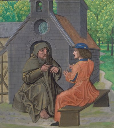 De kluizenaar die de ridder instrueert, uit 