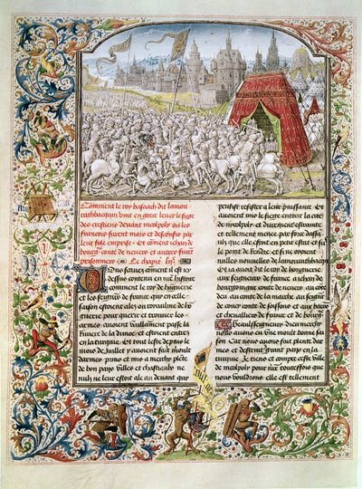 Slag bij Nicopolis in 1396, facsimile van het Breslau-manuscript, uit Froissarts Kroniek, 1472 door French School