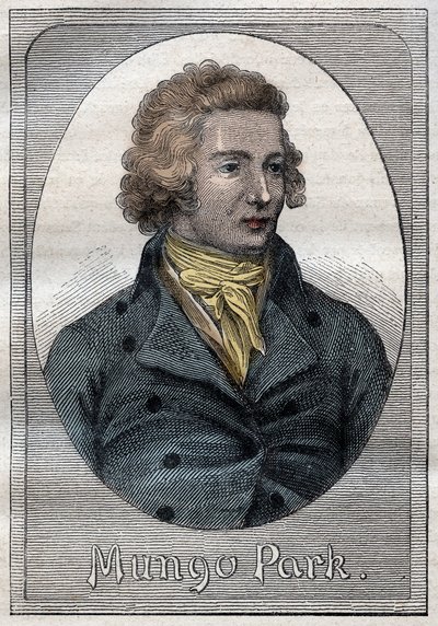 Mungo Park, Schotse ontdekkingsreiziger - Portret van Mungo Park (1771-1806), Schotse ontdekkingsreiziger - illustratie uit 