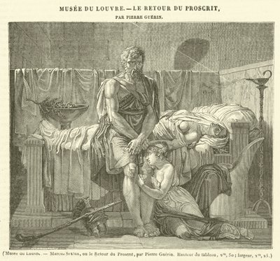 Louvre Museum, Marcus Sextus, of de Terugkeer van de Verbannen (gravure) door French School