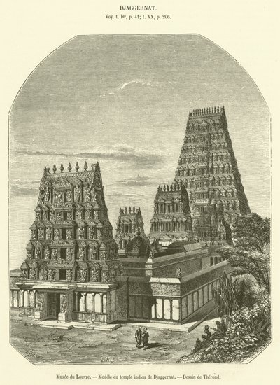 Musee du Louvre, Model van de Indiase tempel van Djaggernat (gravure) door French School