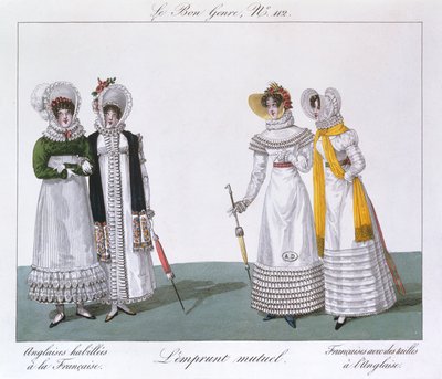 Wederzijds Lenen, plaat uit de serie Le Bon Genre, ca.1810 door French School